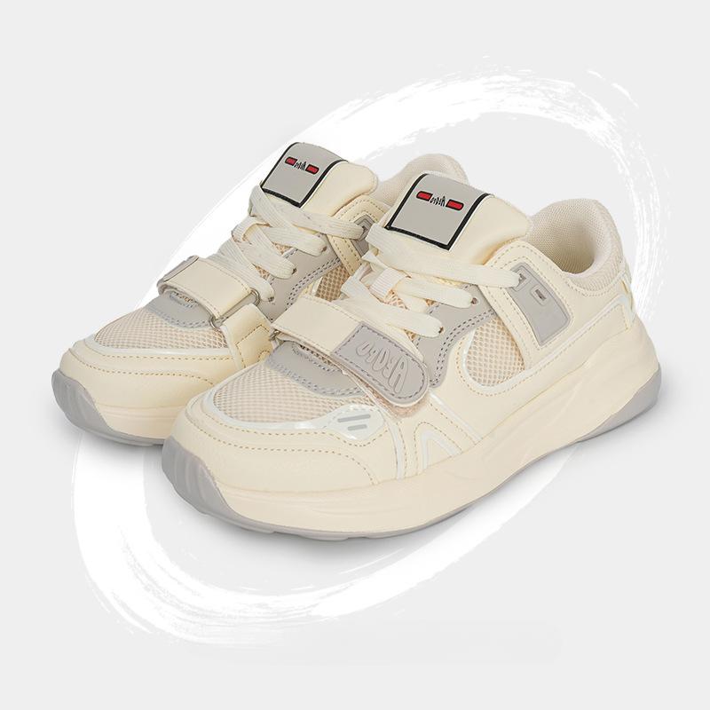 Niche Velcro Sneaker Women's Thick Bottom Breathable Style Dad Shoes Women's Hong Kong Style Trendy Casual Shoes Lovers Shoes