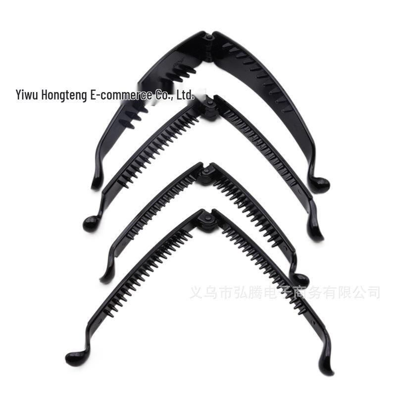 Korean Style Black Banana Hair Clip, 10/11cm, Large/Small for Ponytails