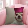Cute Dog Funny Meme   Pillow Cushion Cover Pillowcase Living Room Sofa Home Decor Customized