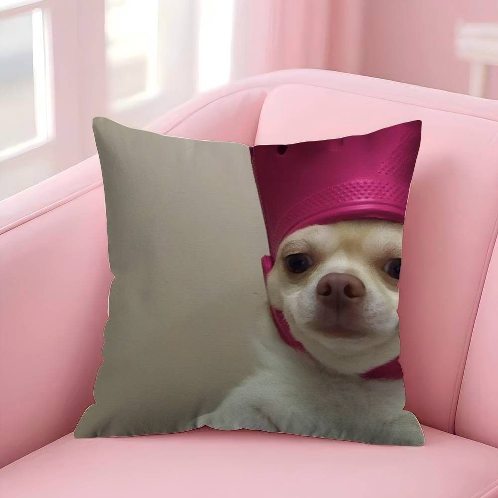 Cute Dog Funny Meme   Pillow Cushion Cover Pillowcase Living Room Sofa Home Decor Customized