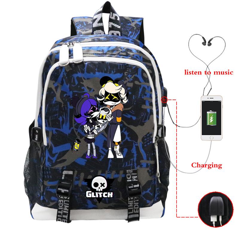 Murder Drones Peripheral Backpack USB Interface Cross-border Multifunctional Leisure Student School Bag