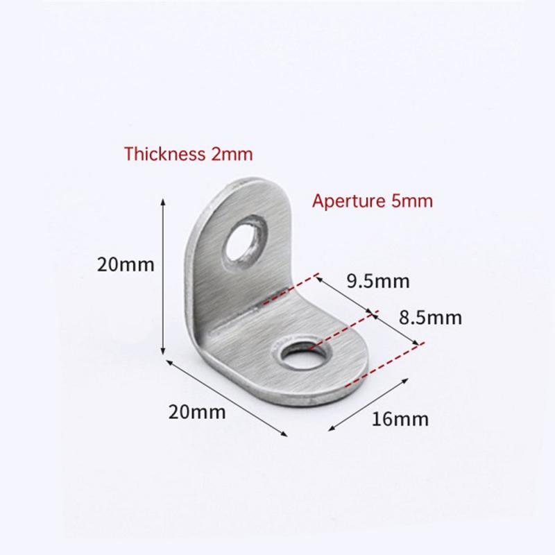 Stainless Steel Corner Code 90 Degree Right Angle Fixator Angle Iron L-shaped Triangular Bracket Layer Plate Furniture Tool