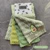 4-Pack Cartoon Avocado Pattern Thickened Polyester Rag Kitchen Dish Cloth Cleaning Cloth Embroidered Towel Absorbent Square Towe