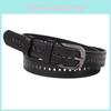 Trendy Pu Leather Belt For Women With Allhole Design And Metal Buckle For Spring 2024