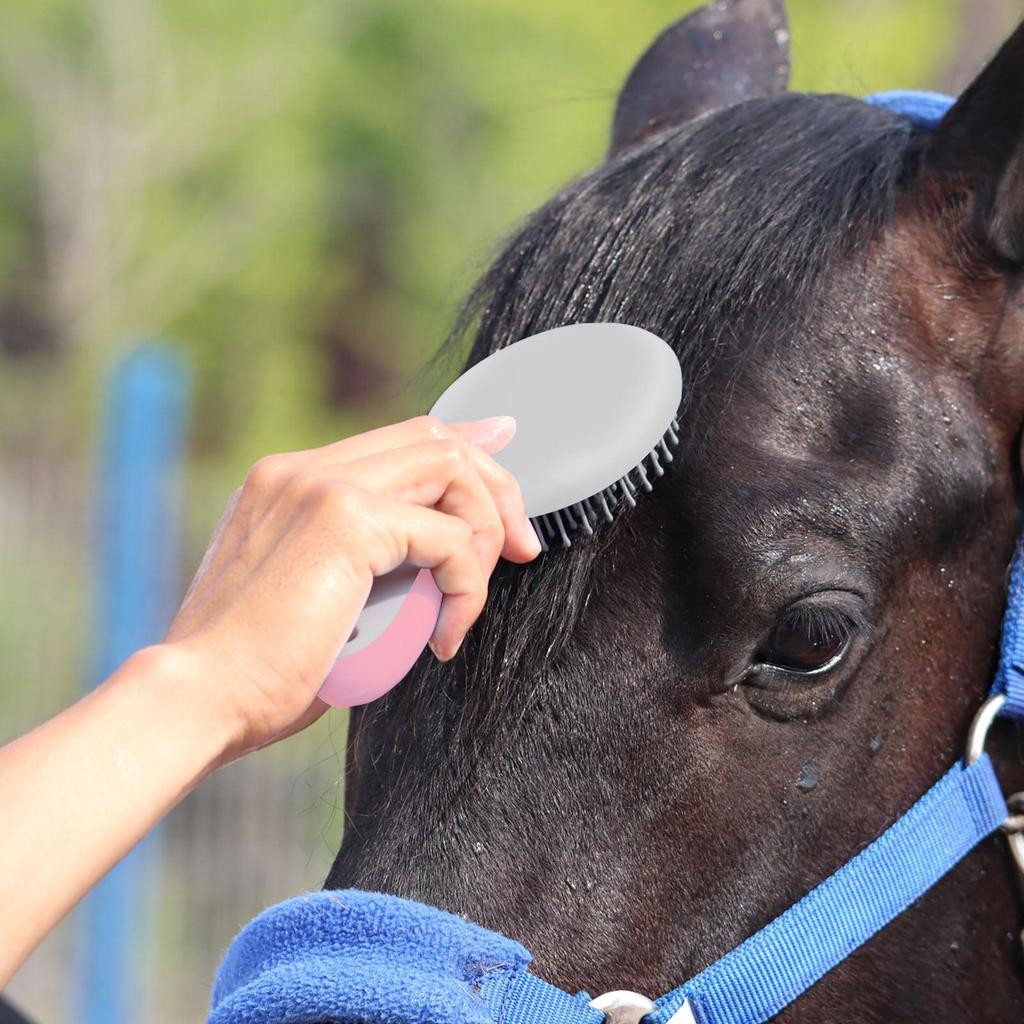 Horse Mane & Tail Brush Professional Humanized Handle Horsetail Comb Horse Grooming Brushes Mane and Tail Brush Pet Brush Comb