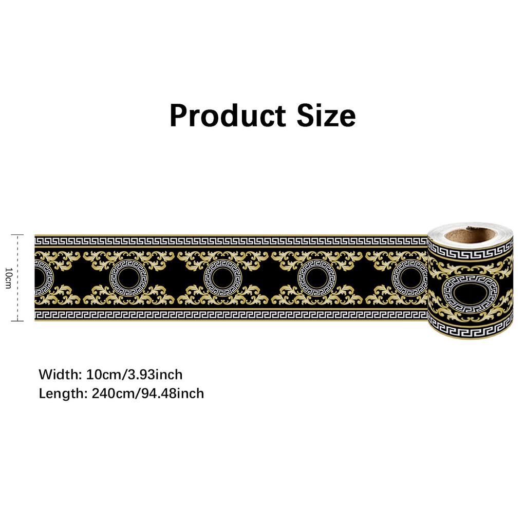 240 cm délka luxusní soklová rohová samolepka na stěnu koupelna kancelář sklo v pase domácí dekorace vodotěsná podlaha vlnovod umělecká tapeta