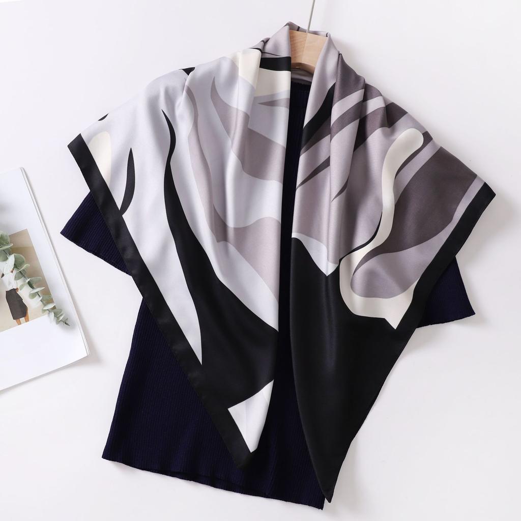 New silk scarf 91 large square scarf fashionable versatile fashion foreign style French scarf women's shirt shawl scarf wholesale
