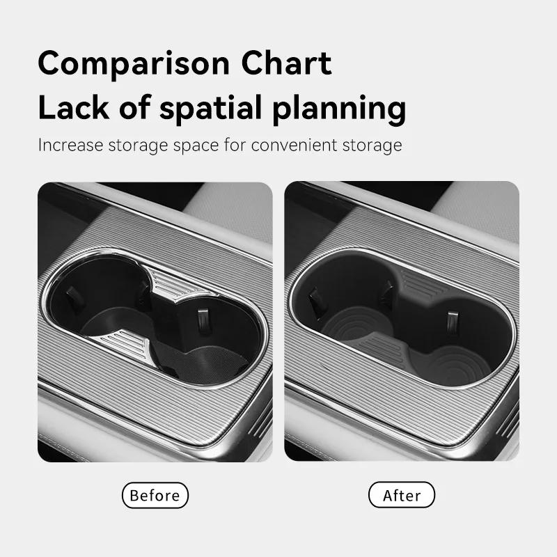 KodoLab For Mazda 6e EZ-6 2025 2026 Car Accessories Center Console Drinks Cup Holders Water Bottle Stand Anti-Slip TPE Tray