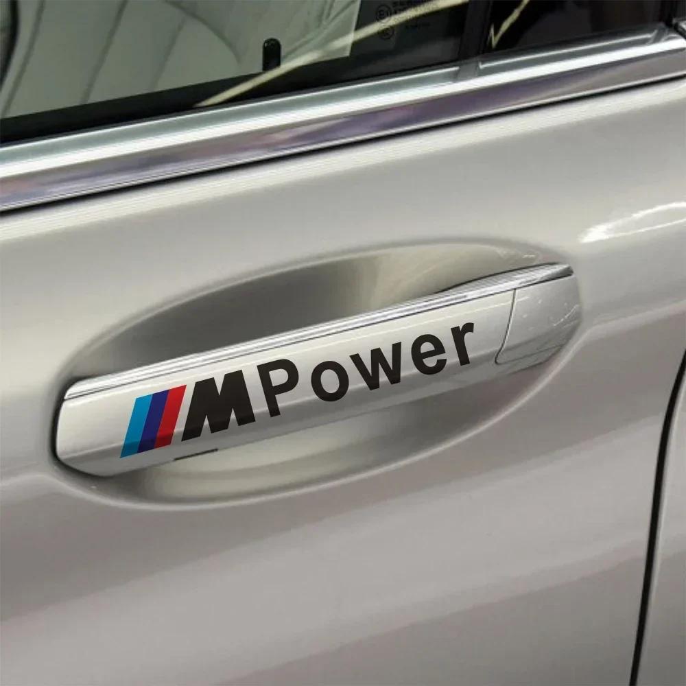 B4 A5 For BMW M 4PCS M Power Car badge decal Car Door Handle Sticker For bmw M Sticker X1 X3 X4 X5 X6 X7 e46 e90 f20 e60 e39 f10