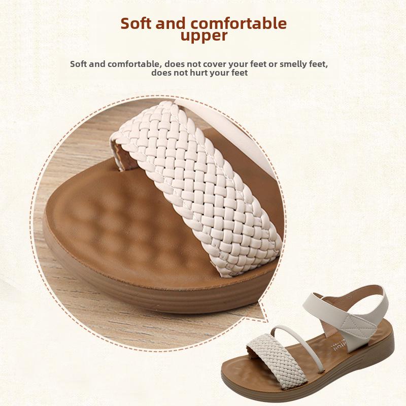 2025 Summer Fashion Soft Sole Wedge Sandals for Middle-Aged Women Shoes