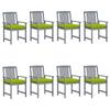 Day and Night - Day and Night Garden Chairs with Cushions 8 Pcs Solid Gray Acacia Wood