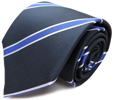 Značka Michiko London Vyrobeno ze silkového žakádu Tkaná pruhovaná kravata Regiment Stripe, Japonsko, 100% (Vzor B Šedý)