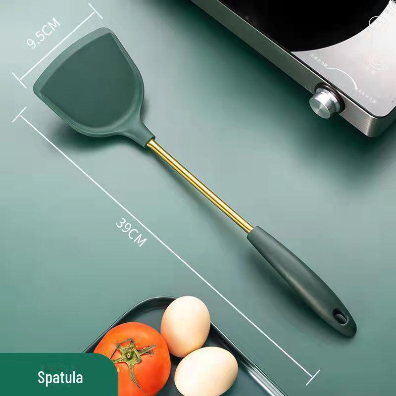 

Кухонный набор из термостойкого силикона: Лопатка с антипригарным покрытием, большая и маленькая ложка, дуршлаг для супа — пищевые, безопасны для кастрюль