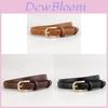 Minimalist Leather Belt For Women With Vintage Elements And Silver Buckle For Office Style