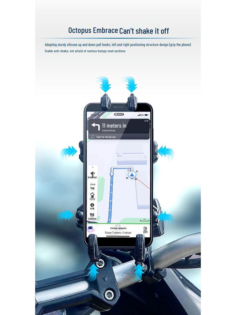 Electric Vehicle Anti-Theft Shockproof Phone Holder for Motorcycles and Bicycles