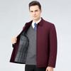 2024 Winter Men's Lapel Cotton Jacket with Warm Detachable Liner for Middle-aged and Elderly