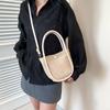 Trendy Summer Korean Style Woven Bag In Beige And Brown For Casual Outings