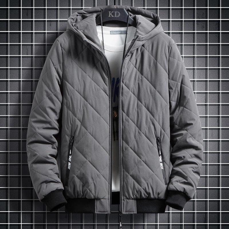 Autumn Winter Jacket Men Bomber Jacket with Hood Casual Thicken Cotton Padded Jacket Mens Streetwear Quilted Coats Men's Jacket