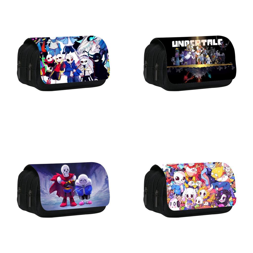 Wzór Postaci z Gry Undertale Dwustronna Torba do Przechowywania Artykułów Szkolnych Dla Uczniów i do Biura