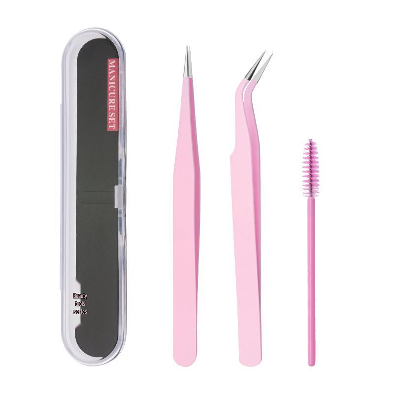 Nerezová ocel Zahnutá špička Pinzeta na prodlužování řas - Vysokohustotní Páv Motýl Kvetoucí Klip