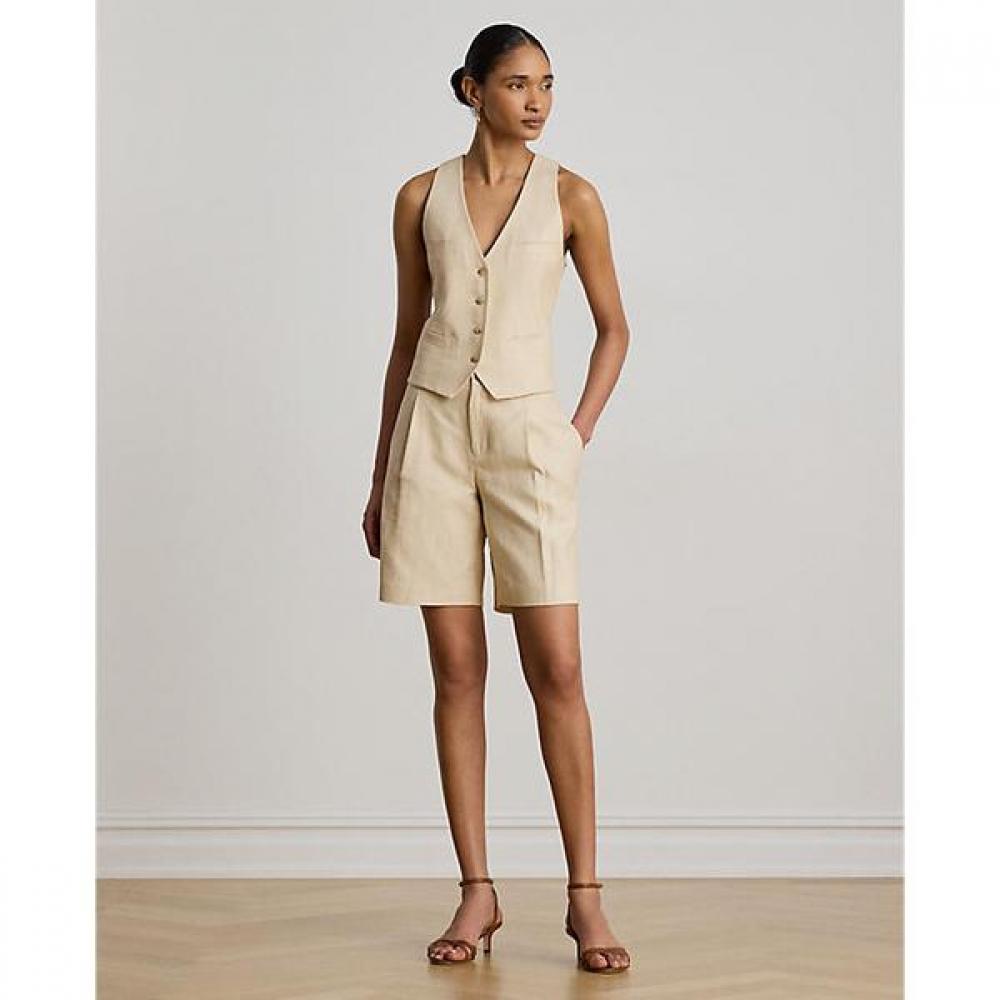 Lauren Ralph Lauren Linen Cotton Tweed Pleated Bermuda Short  Wmlrshos7620103101 2