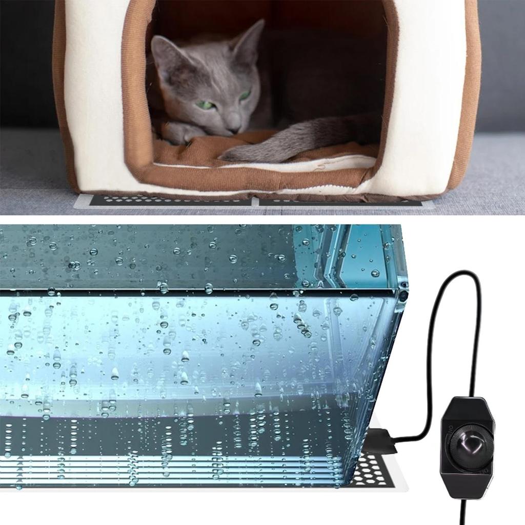 Reptilien Heizmatte 5W Elektrische Heizmatte Mit Temperaturregelschalter Wasserdicht Spinnen Schlangen Aquarium Haustier Heizer 15x14cm