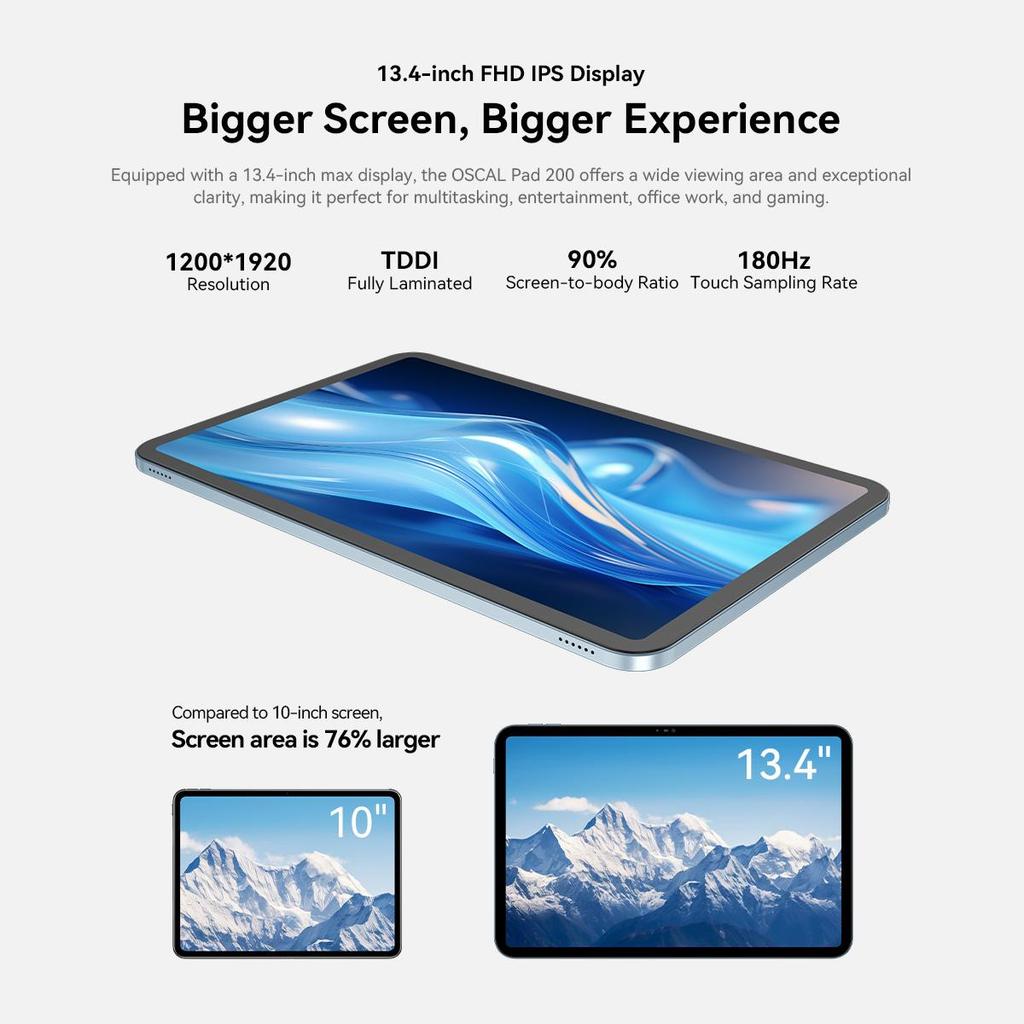 Oscal Pad 200 13.4' Android 16 Ai Set Tablet 24GB RAM 256GB ROM Up To 2TB