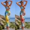 Women's European & American Sexy Solid Color Bikini Swimwear Four-Piece Set