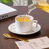 Vintage Floral Ceramic Coffee Cup & Saucer Set with Spoon, Gift Box, 280ml for Afternoon Tea