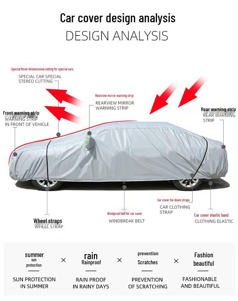 Fox Car Cover: Thickened, Sunshade, Rainproof, Antifreeze Protective Windshield Cover