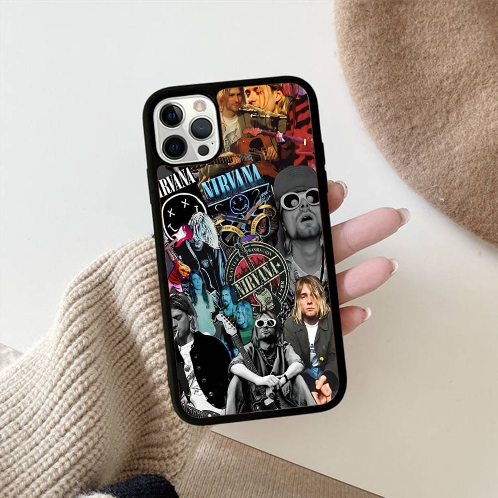 Classic Hot Band N-Nirvanas Rock PC+TPU Shockproof Protective Phone Case For IPhone17 14 15 16 Pro Max 13 12 11 17 Air