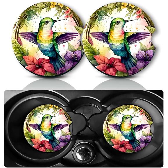 Car Coasters for Cup Holders,2 PCS Universal Non-Slip Black Leopard Print Car Coasters,2.75" Rubber Mat,Leopard Cars Accessories Cup Drink Holder