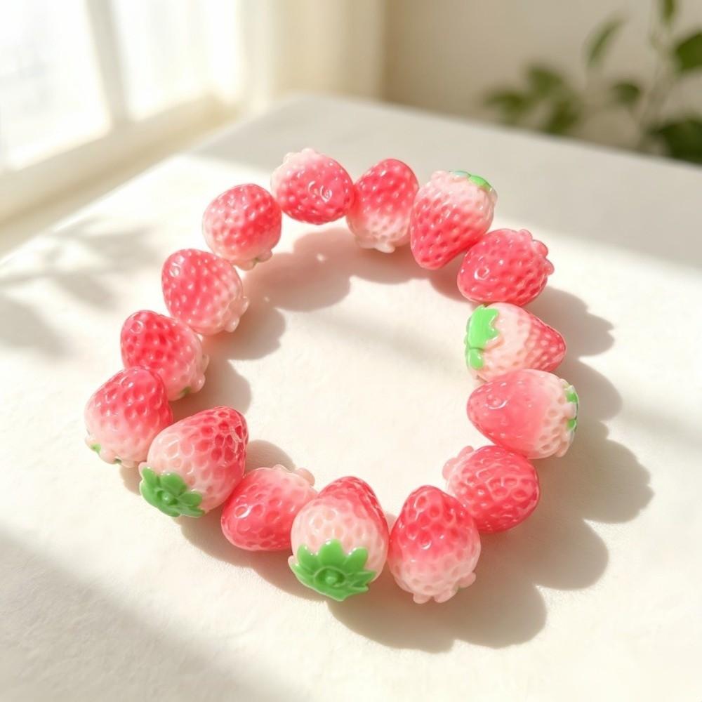 Elastic Fruit Hand Chain Colorful Stackable Bracelet Fashion 3D Resin Bead Bracelet  Party