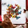 Stained Glass Butterfly Decals Christmas Window Sticker Style Removable Colorful Decal Waterproof Wall Static PVC Sticker for Home Living