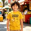 Nuove T-shirt Estive Casual a Manica Corta con Stampa Banana Pollo Divertenti per Bambini Top Colorati T-shirt Girocollo per Bambini