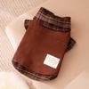 Autumn and winter Korean Maillard plaid couple's clothing small dog Bichon two-legged pleated skirt top pet dog dog clothes