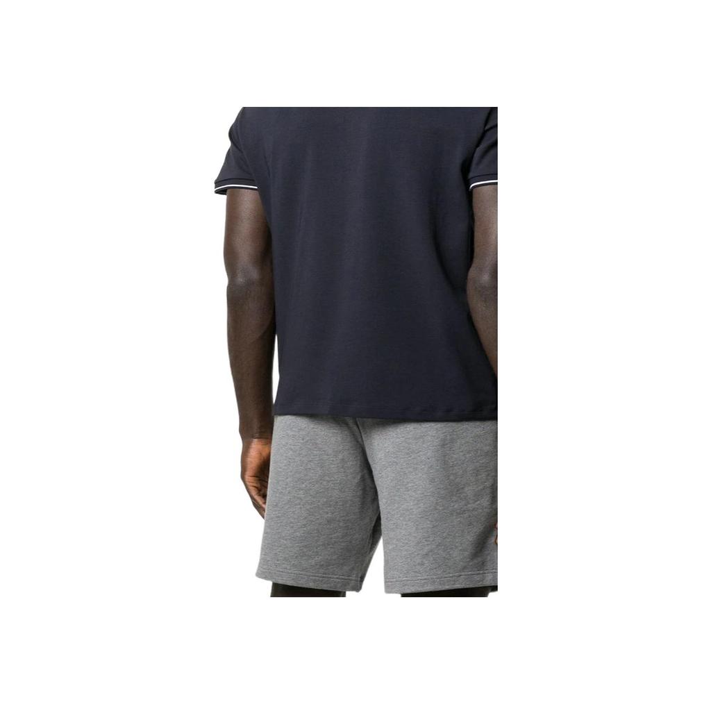 Armani Exchange FW22 Logo Print Striped Collar Short Sleeve Polo Shirt Men Polo Shirts Black 8NZF71-ZJH2Z