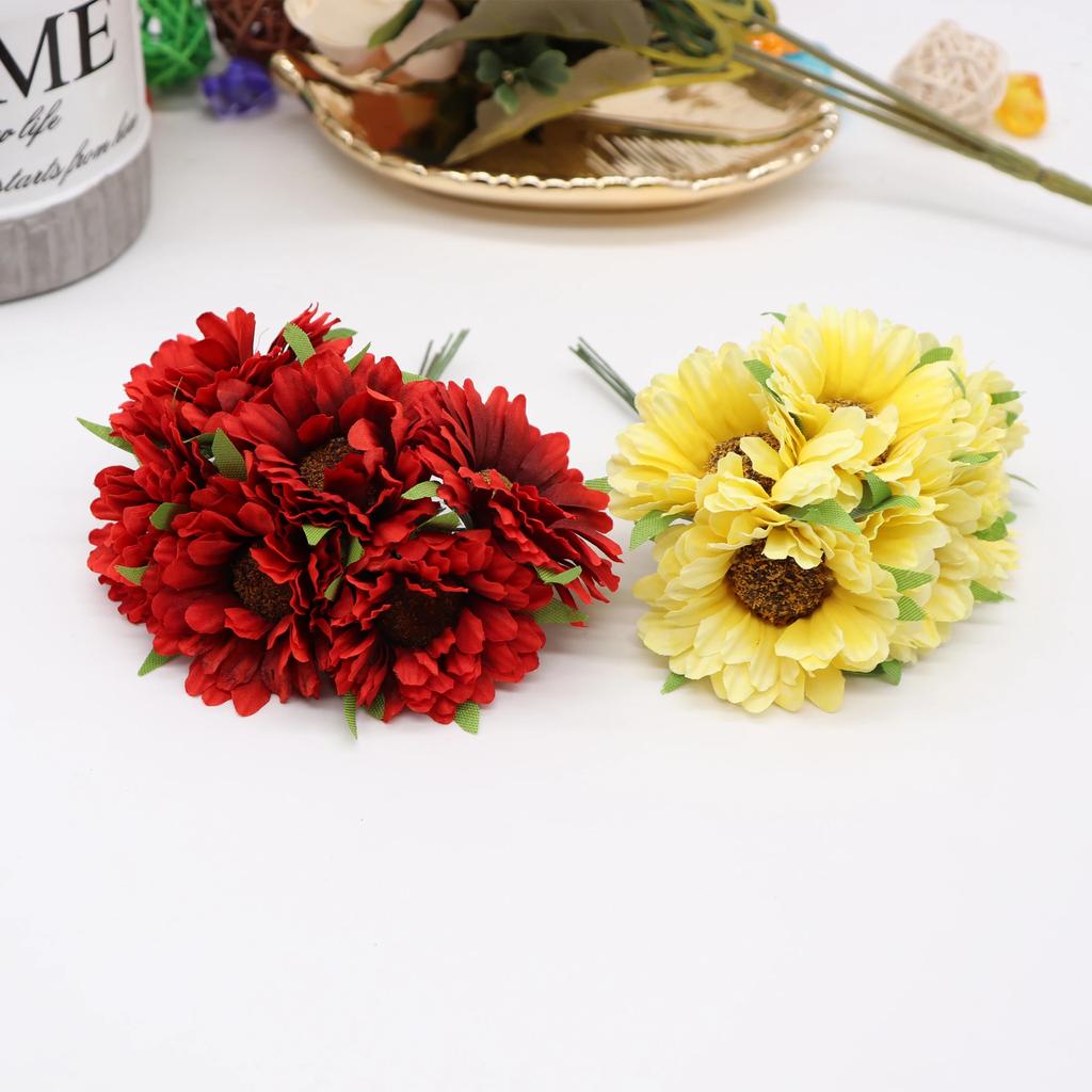 36pcs Handmade Gerbera Fashion Home Garden Bride Diy Wreath Material Wedding Banquet Decoration Artificial Flower Scissors Crown