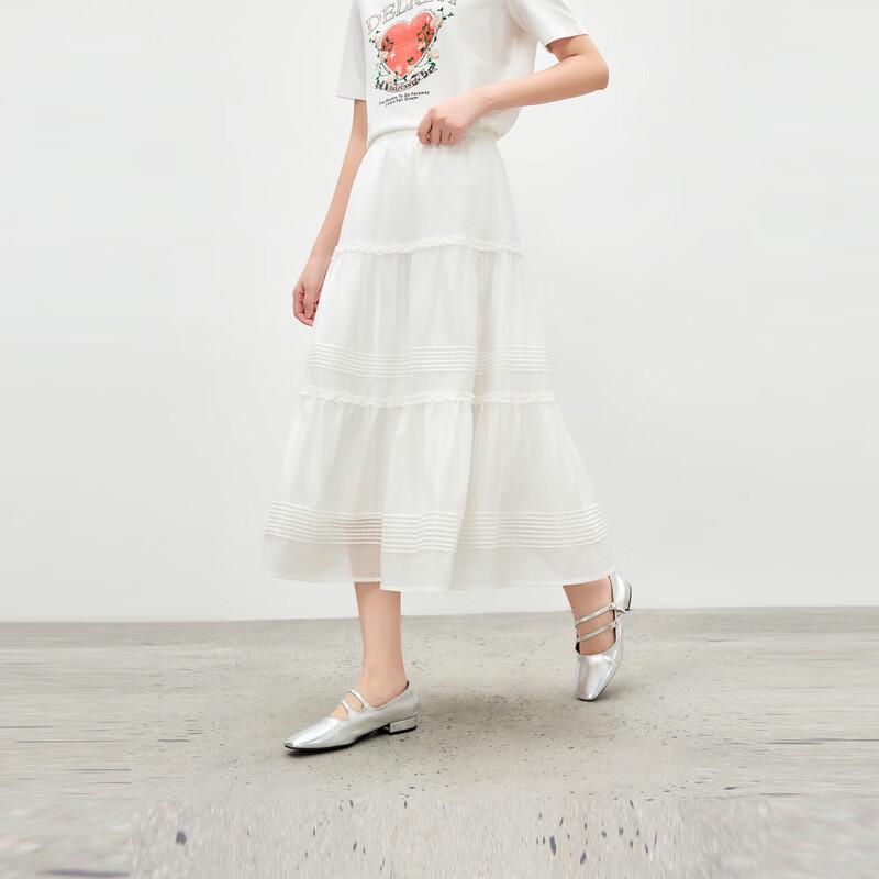 Elegant Multi-layered A-Line Skirt S