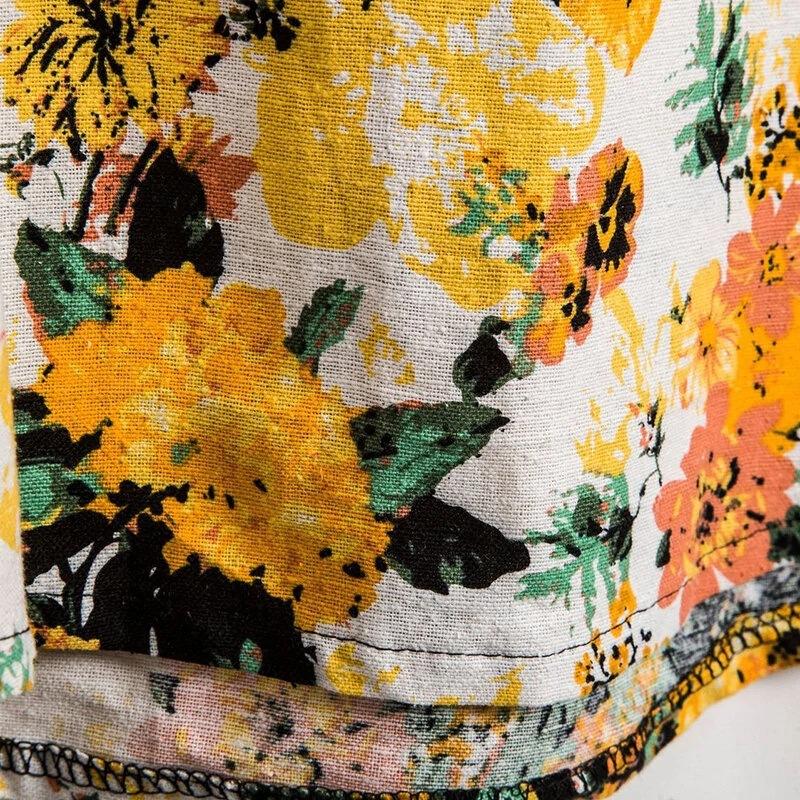 Men's Casual Stand Up Collar Abstract Painting Floral Print Shirt Summer New Short Sleeved Slim Fit Versatile Shirt