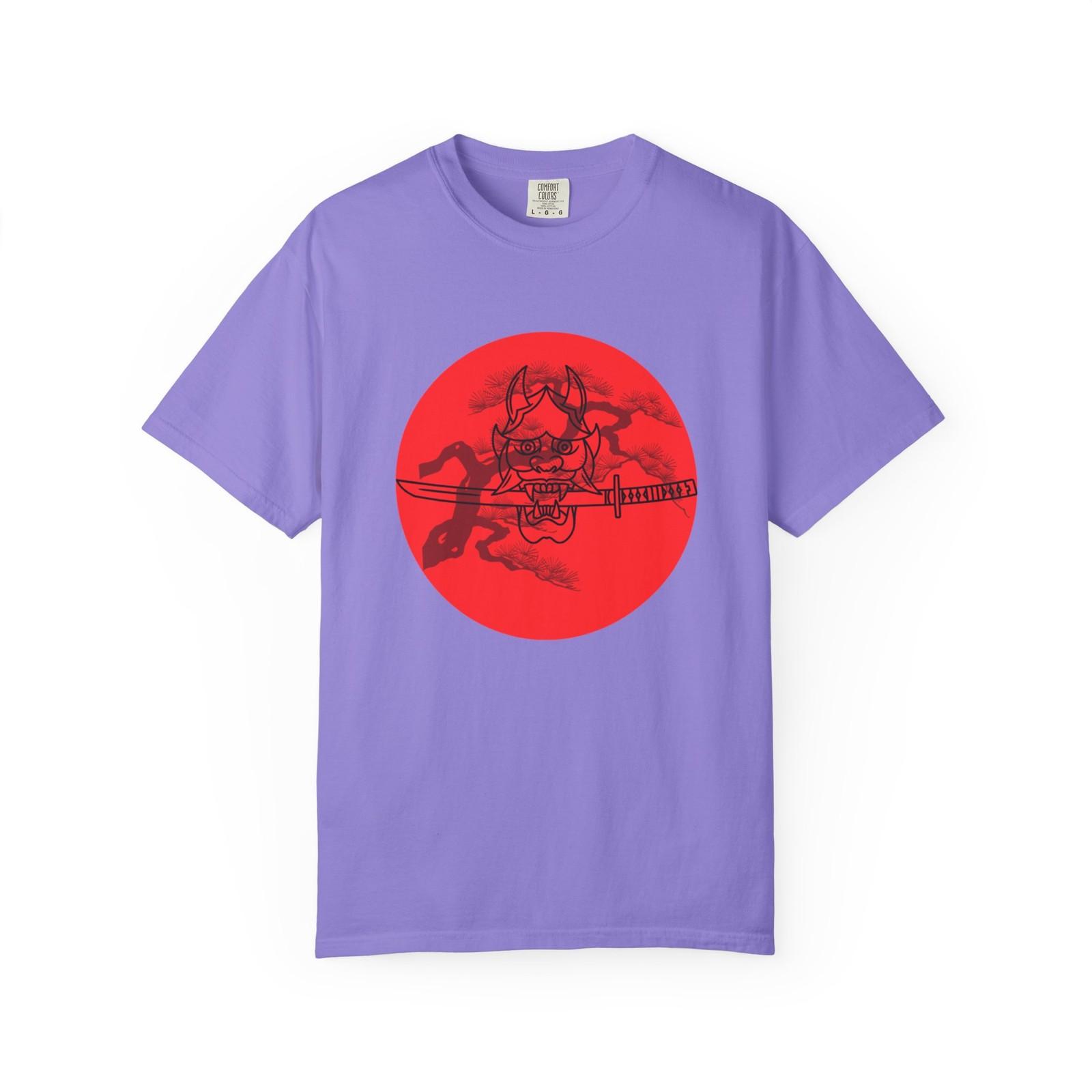 Oni Mask T-Shirt | Japanese Samurai Katana Shirt | Red Sun Japan Tee S