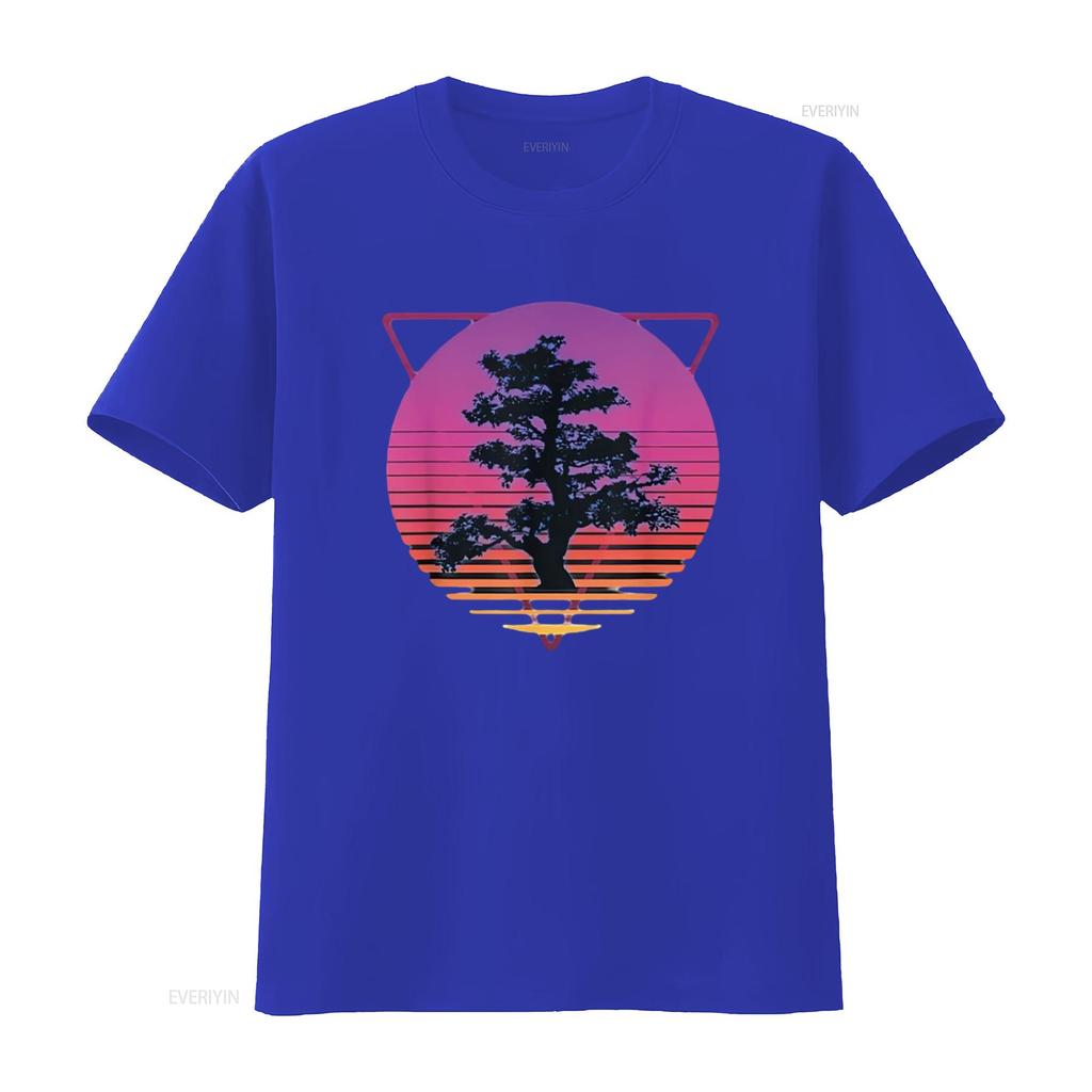 Mens Bonsai Tree Art Japanese Retro Vaporwave Vintage 80s 90s T Shirt White XL vintage Washed Top For Everyday Wear Stretched
