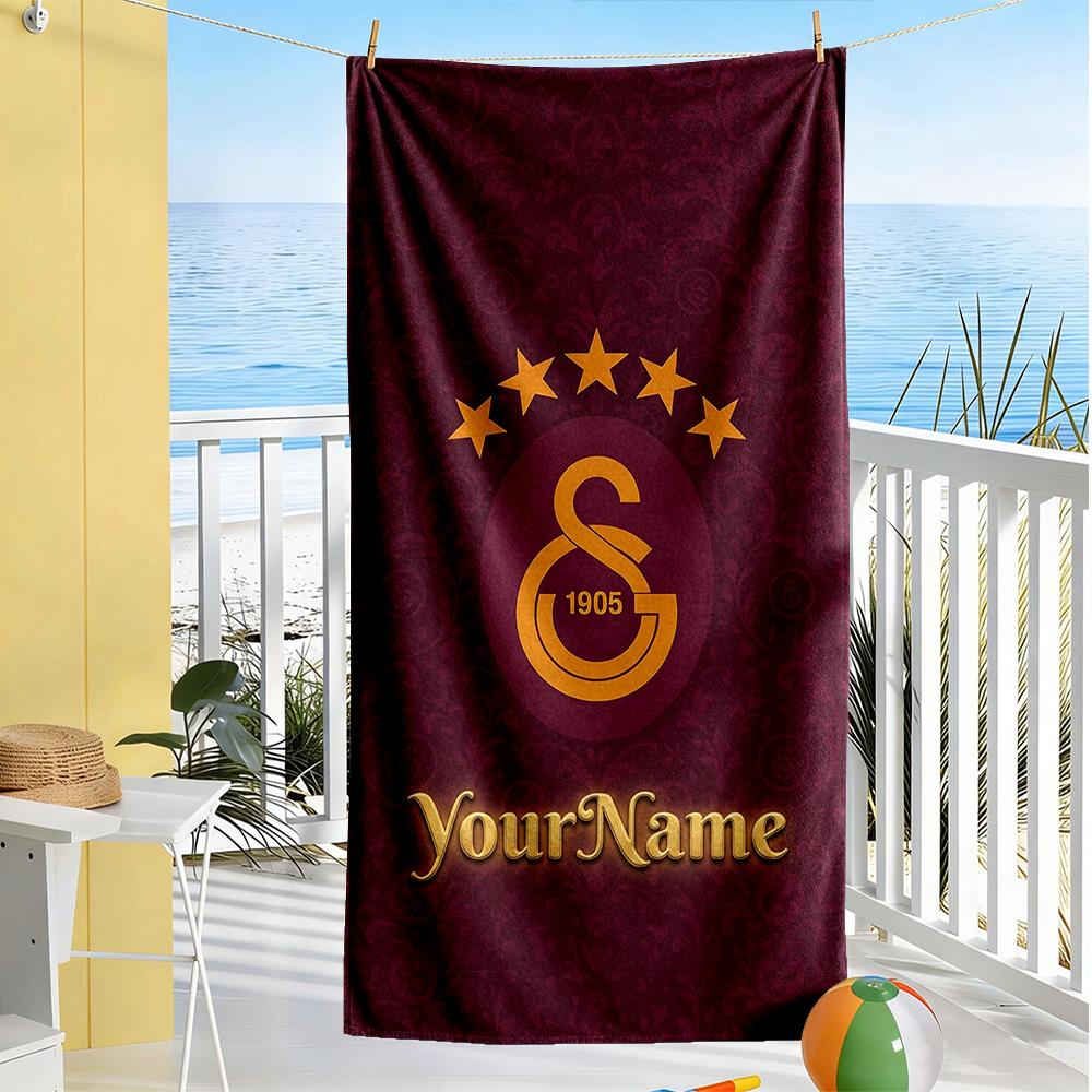 Galatasaray Customized Name Beach Towel Super Soft & Absorbent Portable for SwimmingBeachCamping Travel Beach AccessoriesGym