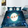 Christmas Series Quilt Cover Pillowcase Three-Piece Set Children'S Gift Digital Printing Polyester