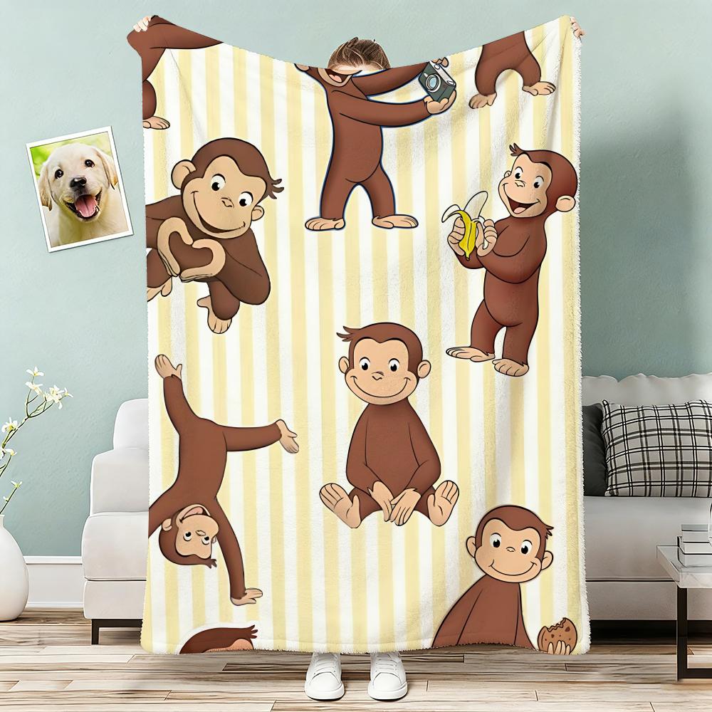 Curious George Throw Lightweight G Flannel Blanket Soft Skinfriendly for Summer Cooling