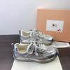 New Leather Women Sneakers Lace Up Mesh Breathable Flat Casual Shoes Silver Flats Spring Autumn Shoes