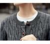 Women's Italian Merino Wool Cashmere Cable Knit Cardigan - Loose Fit, Thick, White Sweater