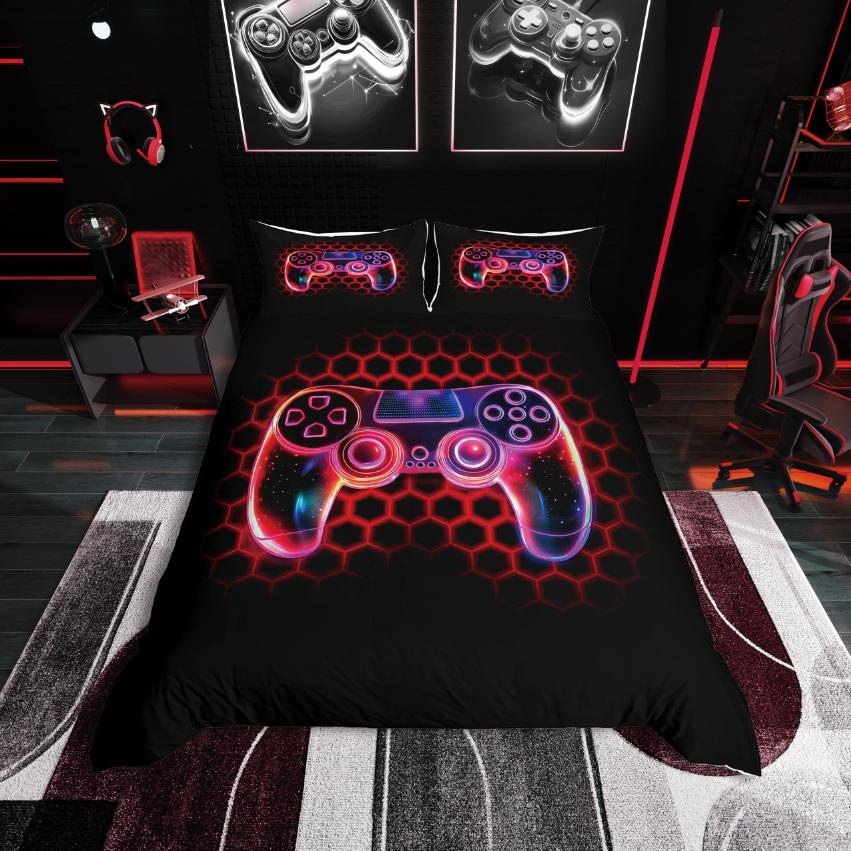 

Homewish Video Game Duvet Cover Set,Gradient Gamepads for Boys Bedding Set,Abstract Gamer Decor DE XS 100x135cm 2pcs&set
