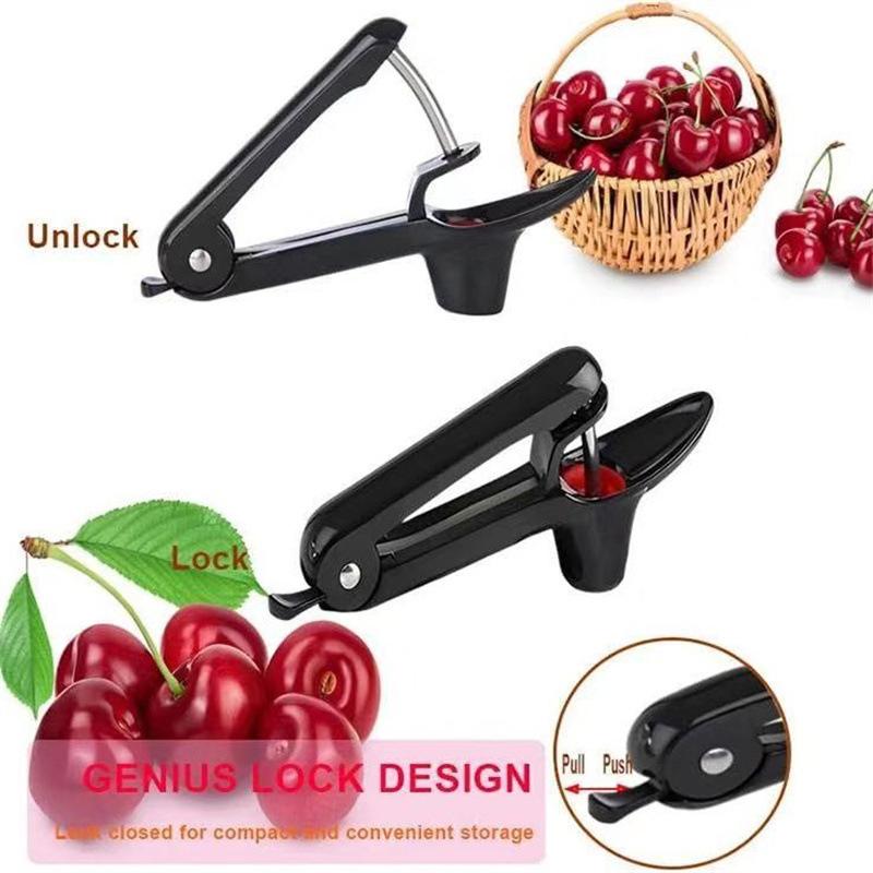 Cherry Pitter ,Stainless Steel Cherries Corer Pitter Tool With Hand-held Push Design, Save Time & Space Outdoor Tableware