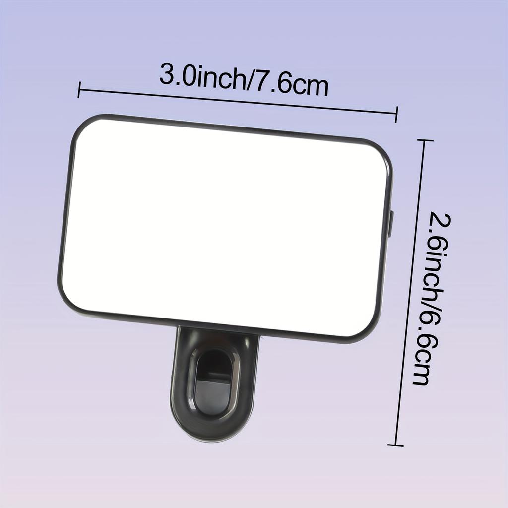 Portable Mini Selfie Fill Light Rechargeable 3 Modes Adjustable Brightness Clip On For Mobile Phone Make Up Computer Fill Light